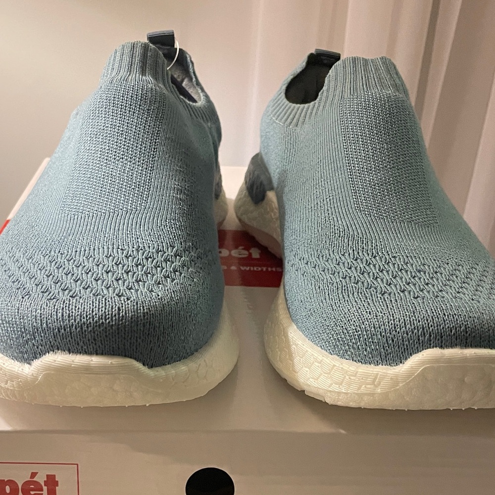 Propet Light Blue Knit Sneakers extra wide